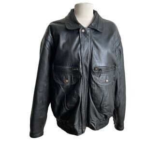 Vintage 80s Men’s Bomber Leather Jacket